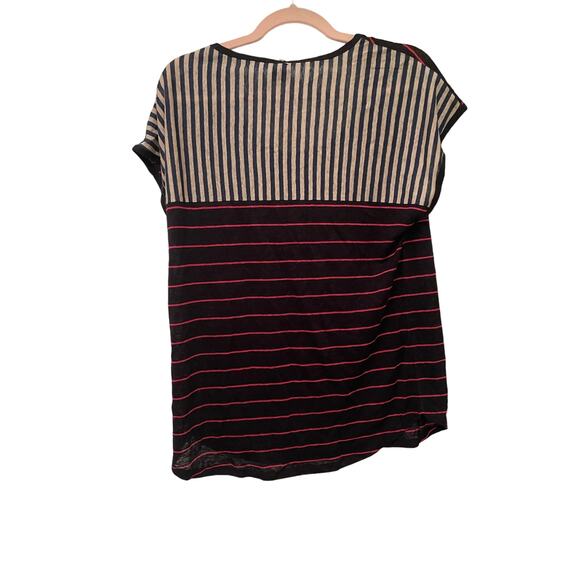 Ecru Poly Slub Stripes, Size Small, NWT - Picture 2 of 3